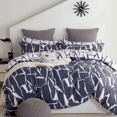 Komplet Pościeli Satyna Bawełniana Marmur