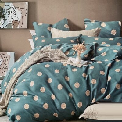 Komplet Pościeli Satyna Bawełniana w Koła