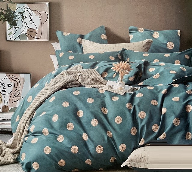 Komplet Pościeli Satyna Bawełniana w Koła