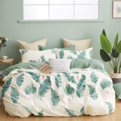 Komplet Pościeli Satyna Bawełniana Monstera