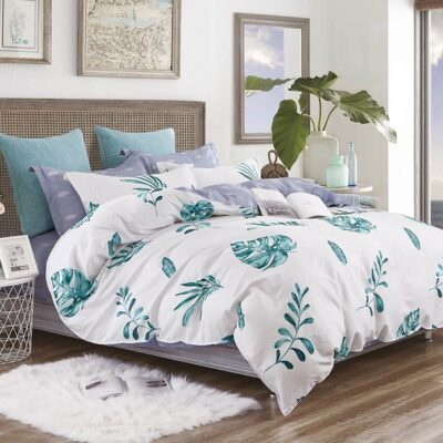 Komplet Pościeli Satyna Bawełniana Monstera