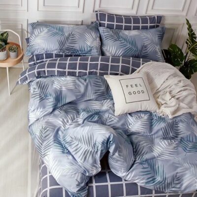 Komplet Pościeli Satyna Bawełniana Liście