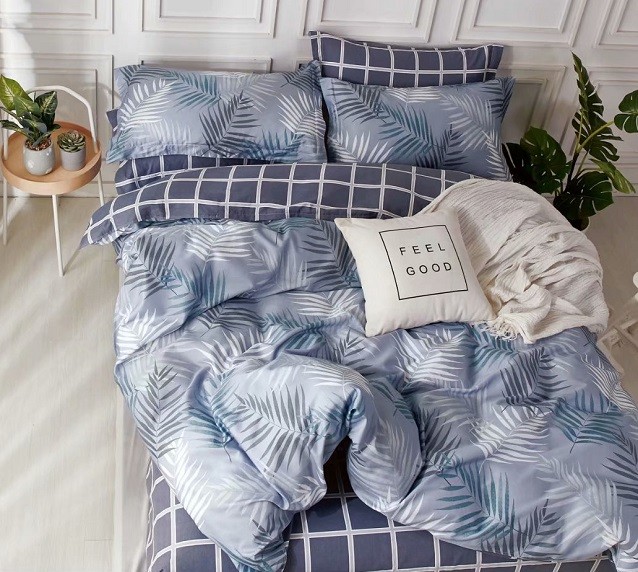 Komplet Pościeli Satyna Bawełniana Liście