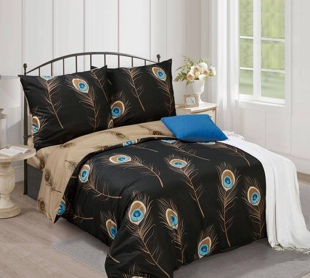 Komplet Pościeli Satyna Bawełniana Pióra