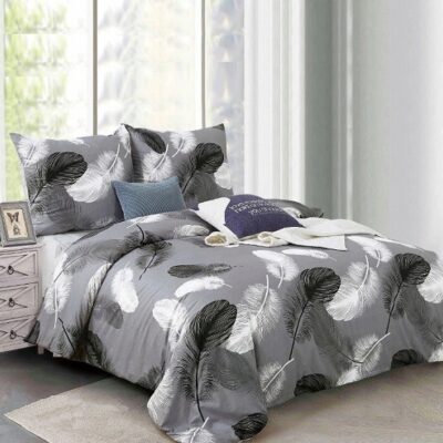Komplet Pościeli Satyna Bawełniana w Pióra