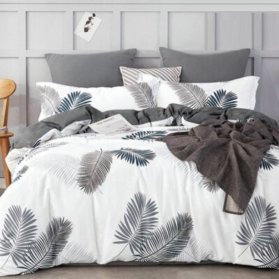 Komplet Pościeli Satyna Bawełniana Liście