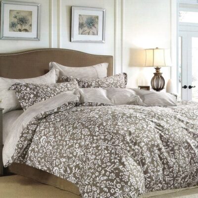 Komplet Pościeli Satyna Bawełniana Kwiatki