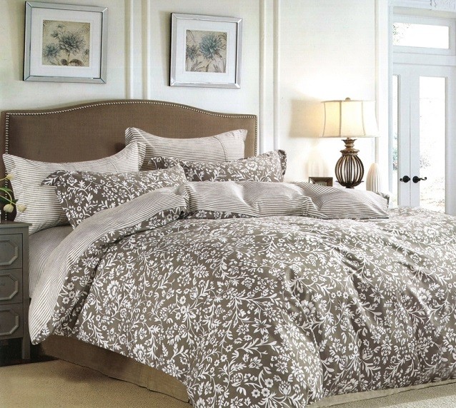 Komplet Pościeli Satyna Bawełniana Kwiatki