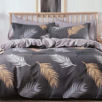 Komplet Pościeli Satyna Bawełniana Liście