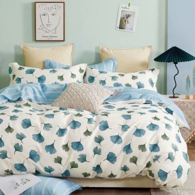 Komplet Pościeli Satyna Bawełniana Ginkgo