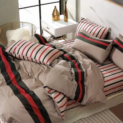 Komplet Pościeli Satyna Bawełniana Pasy