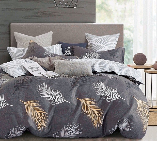 Komplet Pościeli Satyna Bawełniana Liście