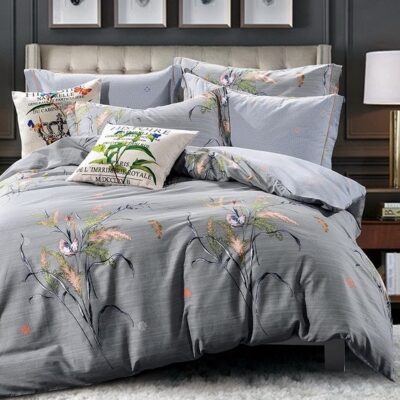 Komplet Pościeli Satyna Bawełniana Liście