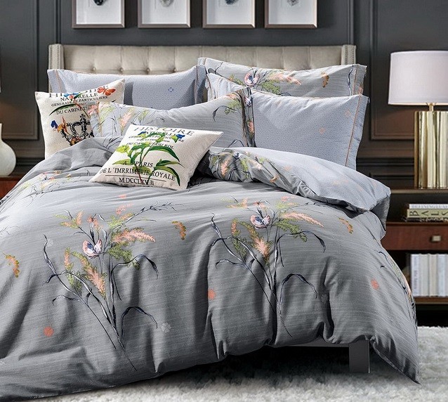 Komplet Pościeli Satyna Bawełniana Liście