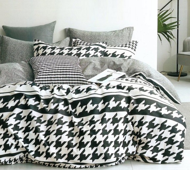 Komplet Pościeli Satyna Bawełniana Pepitka