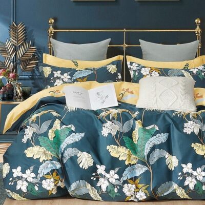 Komplet Pościeli Satyna Bawełniana Botanica