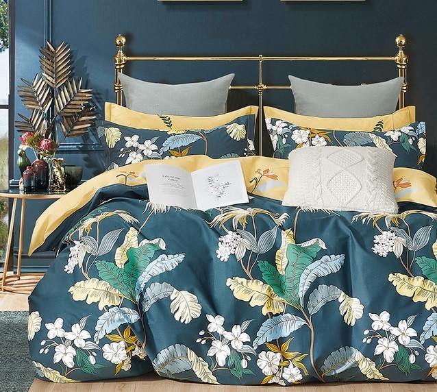 Komplet Pościeli Satyna Bawełniana Botanica