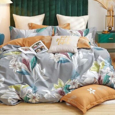 Komplet Pościeli Satyna Bawełniana Kwiaty