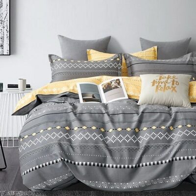 Komplet Pościeli Satyna Bawełniana Geometria