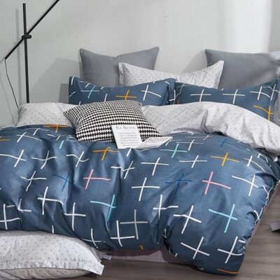 Komplet Pościeli Satyna Bawełniana Geometria