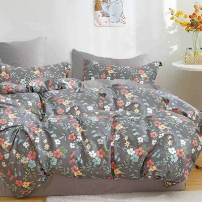 Komplet Pościeli Satyna Bawełniana Kwiatki