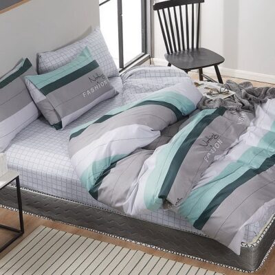 Komplet Pościeli Satyna Bawełniana Paski