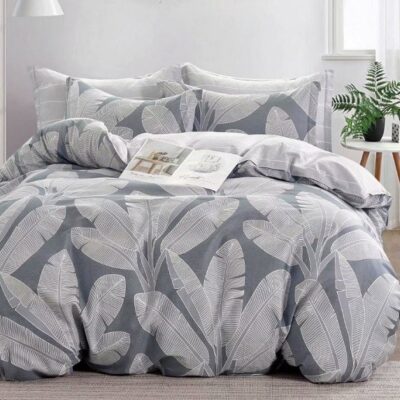 Komplet Pościeli Satyna Bawełniana Liście