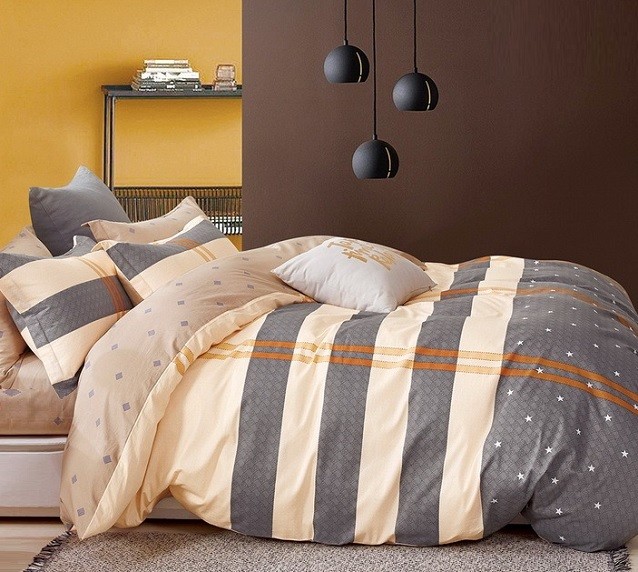 Komplet Pościeli Satyna Bawełniana Pasy