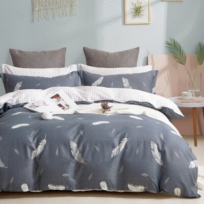 Komplet Pościeli Satyna Bawełniana Pióra