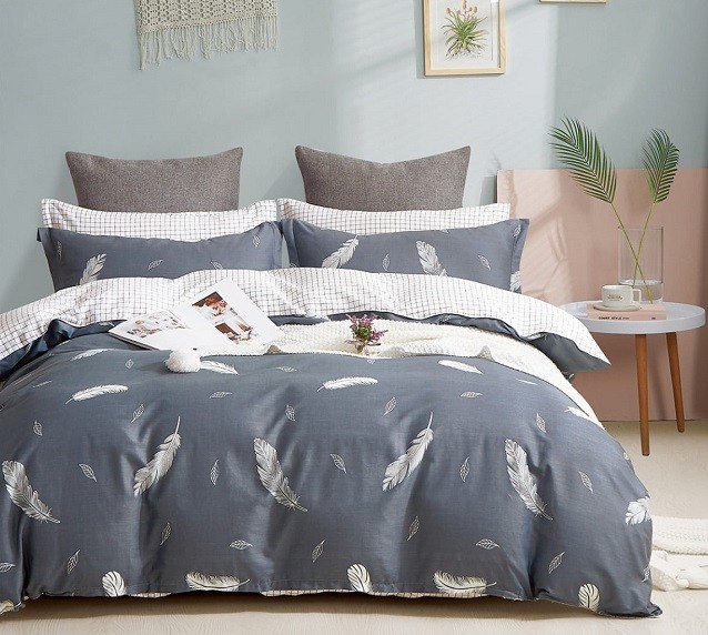 Komplet Pościeli Satyna Bawełniana Pióra