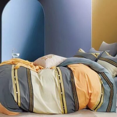 Komplet Pościeli Satyna Bawełniana Pasy