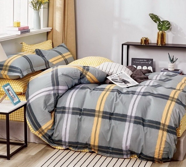 Komplet Pościeli Satyna Bawełniana Pasy