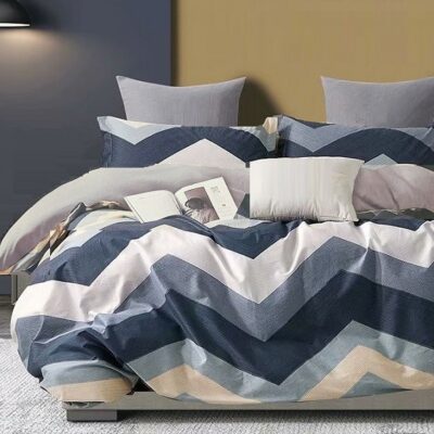 Komplet Pościeli Satyna Bawełniana Zygzak