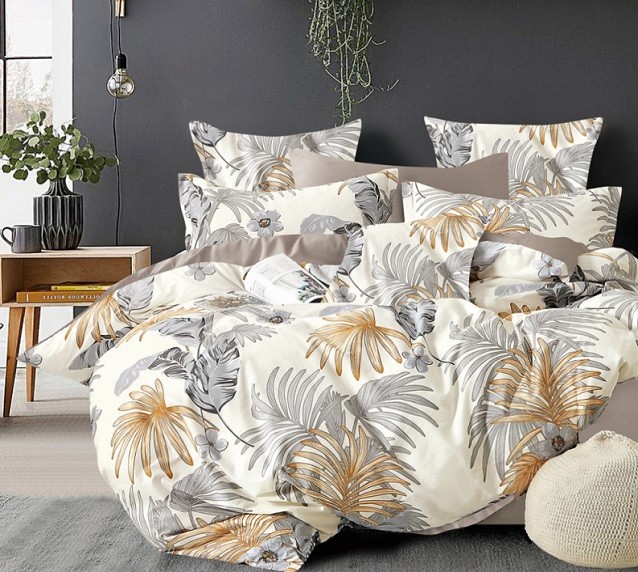 Komplet Pościeli Satyna Bawełniana Liście