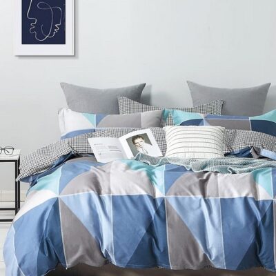 Komplet Pościeli Satyna Bawełniana Trójkąty