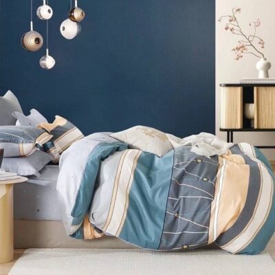 Komplet Pościeli Satyna Bawełniana Pasy