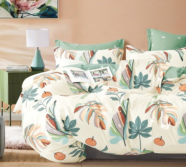 Komplet Pościeli Satyna Bawełniana Monstera