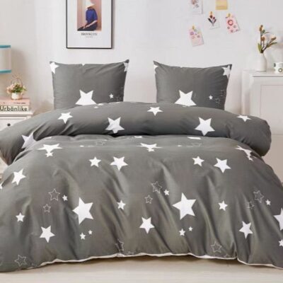 Komplet Pościeli Satyna Bawełniana Gwiazdy