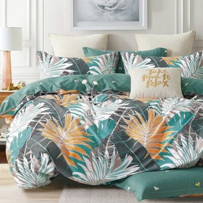 Komplet Pościeli Satyna Bawełniana Monstera