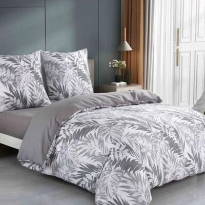 Komplet Pościeli Satyna Bawełniana Liście