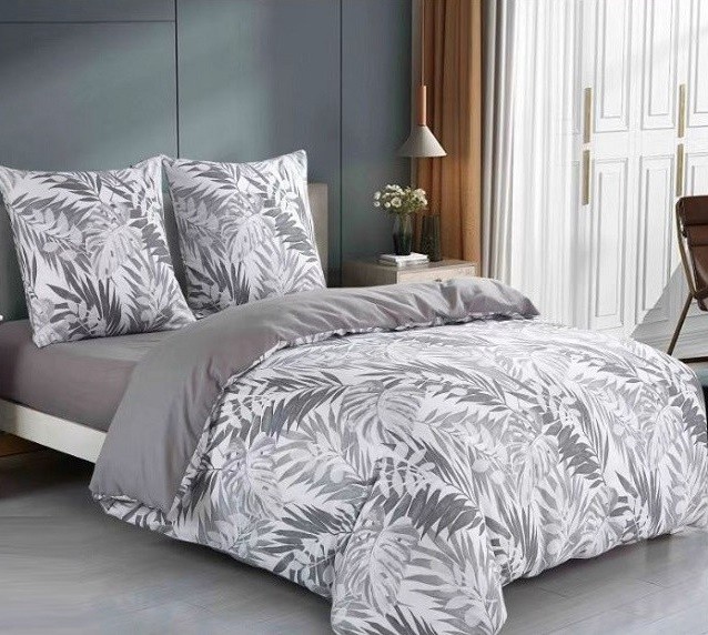 Komplet Pościeli Satyna Bawełniana Liście
