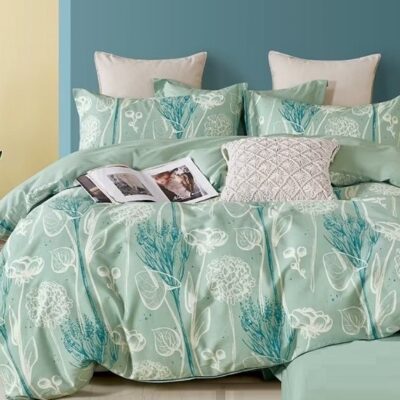 Komplet Pościeli Satyna Bawełniana Liście