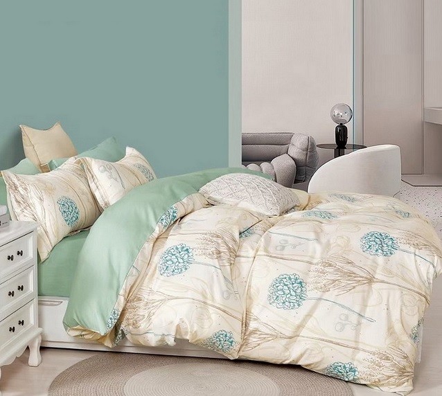 Komplet Pościeli Satyna Bawełniana Liście