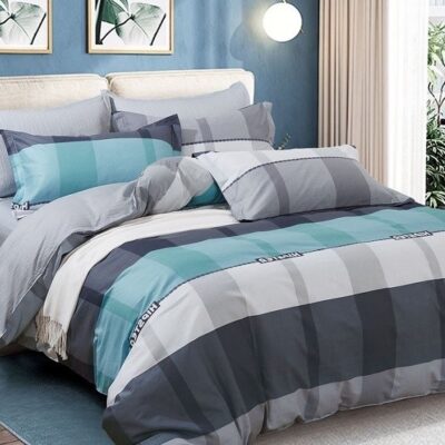 Komplet Pościeli Satyna Bawełniana Pasy