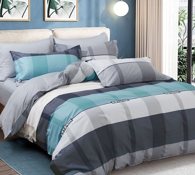 Komplet Pościeli Satyna Bawełniana Pasy