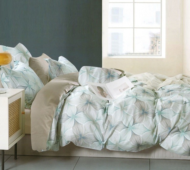 Komplet Pościeli Satyna Bawełniana Kwiaty