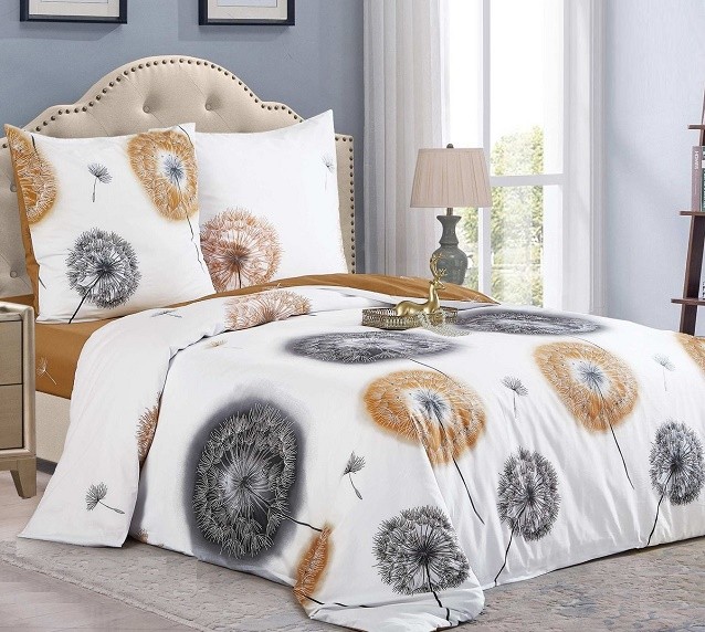 Komplet Pościeli Satyna Bawełniana Dmuchawce