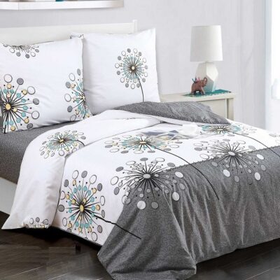 Komplet Pościeli Satyna Bawełniana Kwiaty