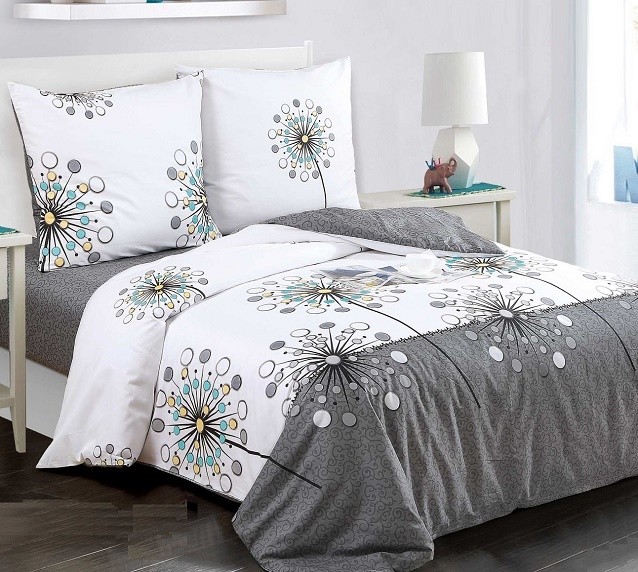 Komplet Pościeli Satyna Bawełniana Kwiaty