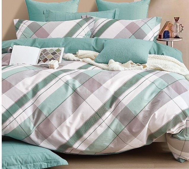 Komplet Pościeli Satyna Bawełniana Pasy